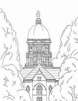 Notre Dame Golden Dome Printable Art Adult Coloring Book  Etsy sketch template