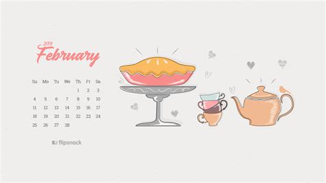 February 2018 wallpaper calendar desktop background