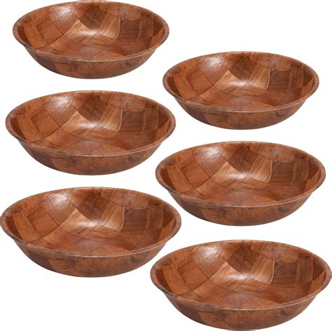 Wooden Salad Bowl, Set 6 Pieces 8, 10 and 12 Inch Wooden Bowls 2 of ...