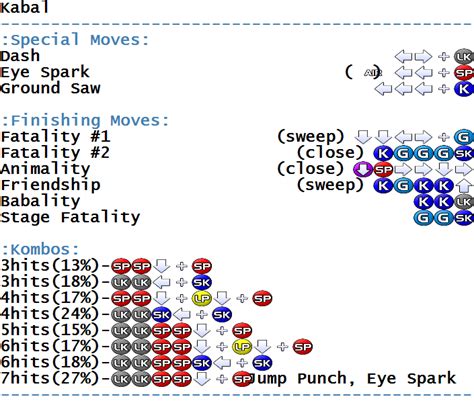 Ultimate Mortal Kombat 3 - Arcade - Commands/Moves - gamesdatabase.org