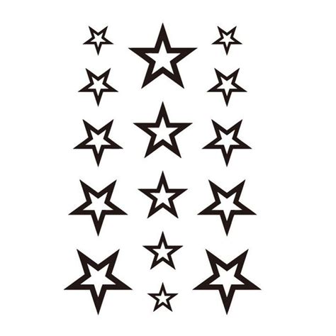 Solid Black Five-pointed Star Waterproof Temporary Tattoo | Pattern ...