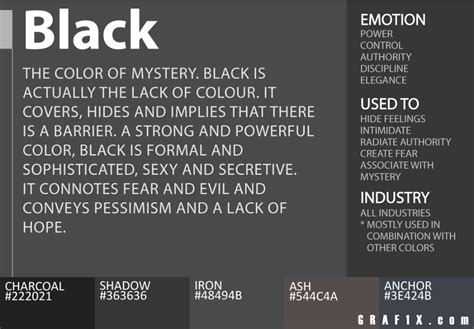 Black Color Meaning – graf1x.com | Color meanings, Color psychology, Color psychology personality
