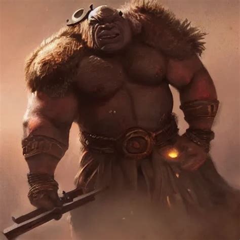 an Ogre Warrior with a great warhammer in the style of | Stable Diffusion