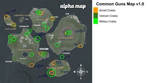 I made a map of common guns. I've probably missed some locations and crates. I will edit my ...