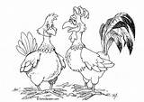Coloring Page hen And rooster  Free Printables Img 4381 sketch template