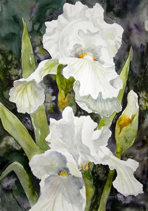 white flower Painting in Oil for Sale