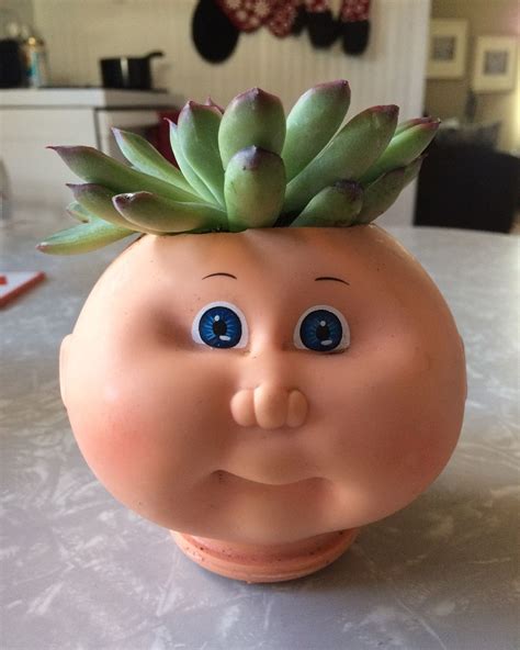 funny potting ideas // doll head // cabbage patch doll plant // old doll heads as pots // DIY ...