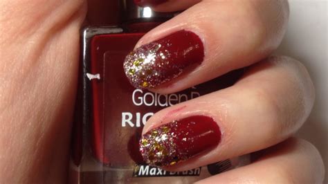 The Best Ideas for Red Nails with Gold Glitter - Home, Family, Style ...