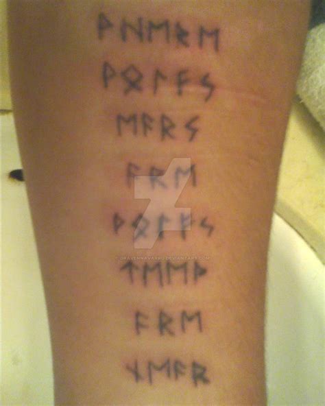 Elder Futhark, Runes, Tattoo by DravenNavarro on DeviantArt