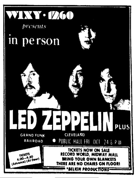 10/24/1969: Led Zeppelin / Grand Funk Railroad @ Cleveland Public Hall ...