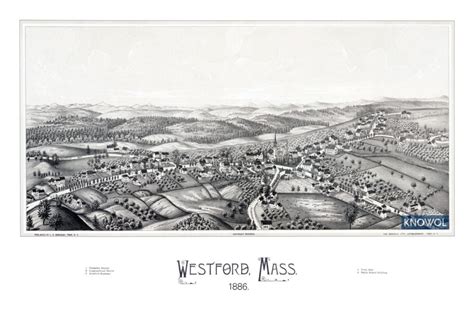 Beautifully restored map of Westford, MA from 1886 - KNOWOL