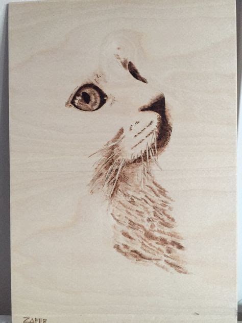 Pyrography An innocent Cat (With images) | Pyrografia, Vypaľovanie do dreva, Maľovanie