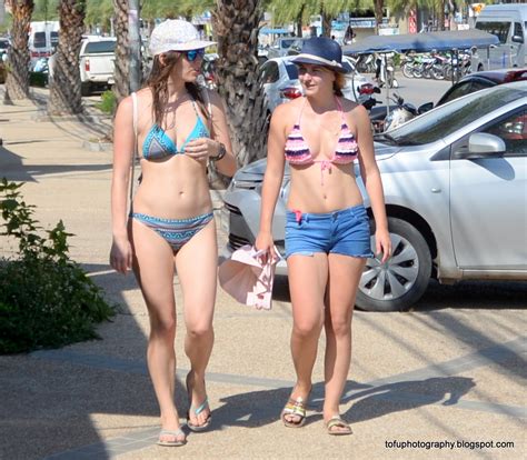 Tofu Photography: Two young western women in bikinis in Ao Nang, Krabi district, Thailand