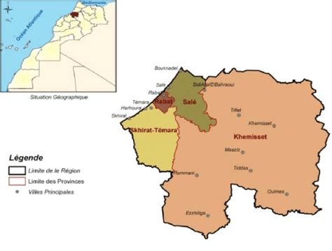 Map of Morocco showing the location of the region of Rabat-Salé-Kénitra. | Download Scientific ...