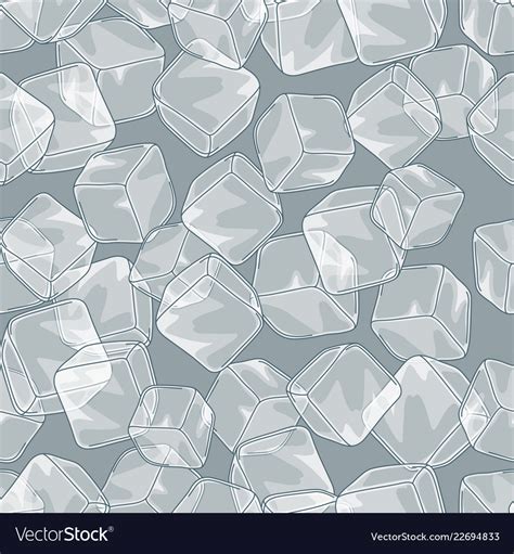 Seamless pattern with ice cubes Royalty Free Vector Image