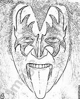 Gene Simmons KISS SET OF 10 Various Coloring Pages  Etsy sketch template