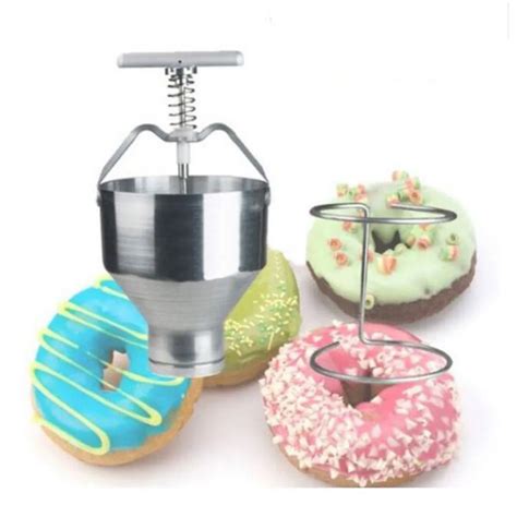 Manual Donut Depositor Batter Dispenser Dropper Plunger Dough Hopper Home DIY Cake Pastry Baking ...