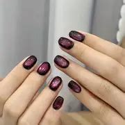 Super Shiny Gradient Black Eye Cat Press On Nails For Women And Girls ...