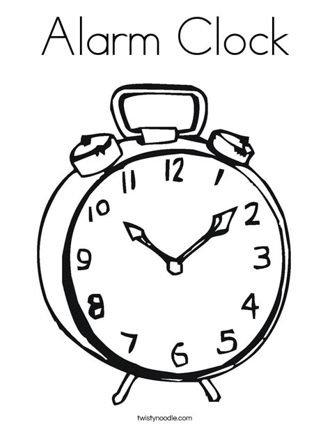 Alarm Clock Coloring Page - Twisty Noodle