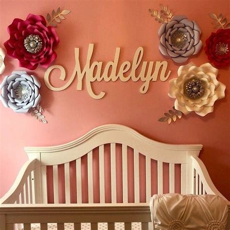 Wooden Nursery Name Sign Madelyn Custom Wood Personalized - Etsy | Monogram door wreath, Floral ...