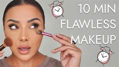 10 MINUTE MAKEUP TUTORIAL FLAWLESS AND EASY | NINA UBHI - YouTube