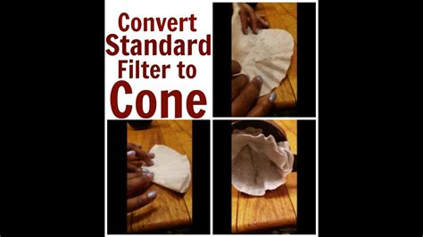 Convert Standard Coffee Filter to Cone - YouTube