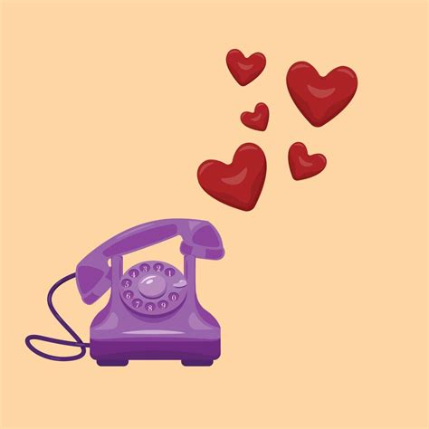 Love Call with Retro Telephone Line Valentine Vector Design Concept 5860814 Vector Art at Vecteezy