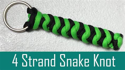 DIY Paracord Keychain 4 Strand Snake Knot - YouTube