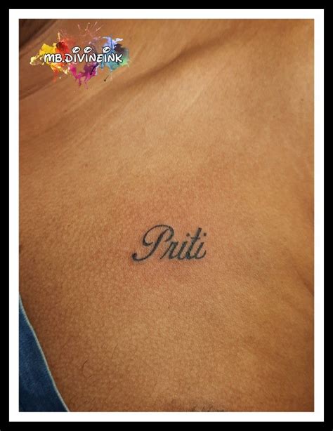 Name tattoo, Priti name tattoo, Chest tattoo, Couple tattoo, English ...