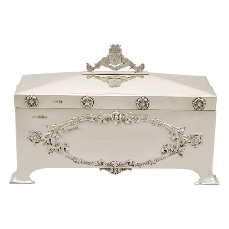 Antique Sterling Silver Jewelry Casket | Jewelry casket, Modern jewelry box, Casket