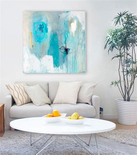 Large Canvas Print Abstract Art Light Blue Abstract Painting - Etsy ...