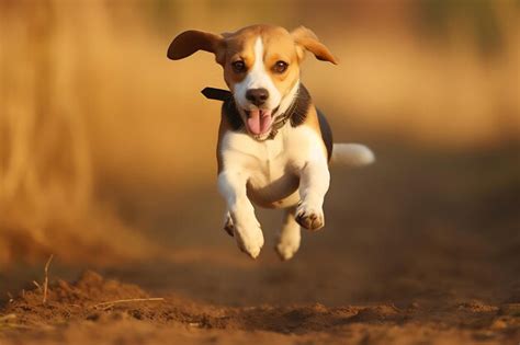 Premium AI Image | Cute Beagle Playing Outdoor And Copy Space