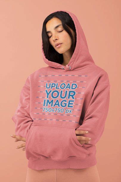 Mockup of a Woman Comfortably Wearing a Hoodie 32790 | Hoodie mockup ...