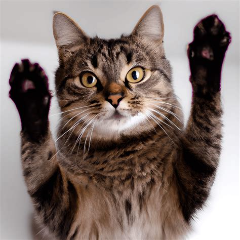 CAT RAISES FRONT TWO PAWS to SAY HELLO · Creative Fabrica