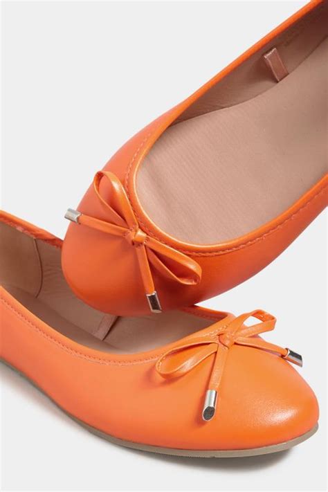Orange Ballerina Pumps In Wide E Fit & Extra Wide EEE Fit| Yours ...