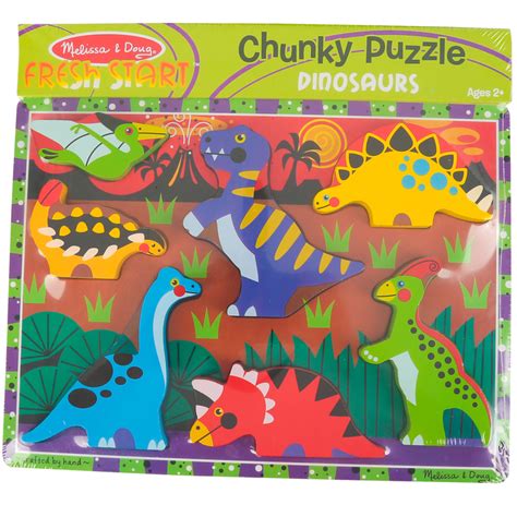 Melissa & Doug, Dinosaurs Chunky Puzzle, 7 Pieces, 12 x 11 inches, Ages ...