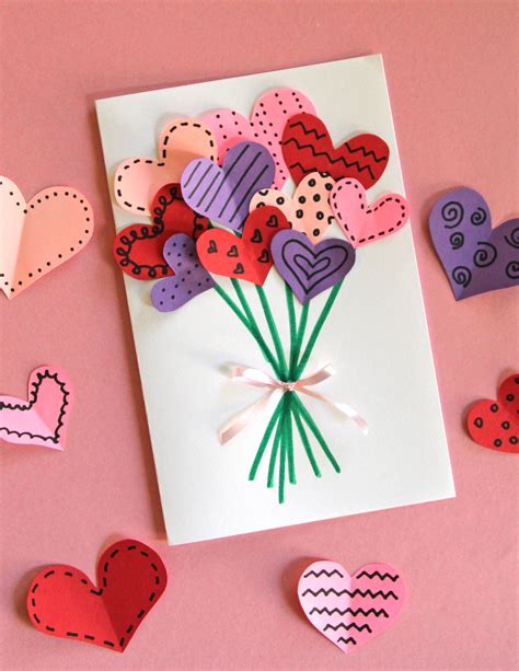 Bouquet of Hearts Card for Valentine's Day - Make and Takes