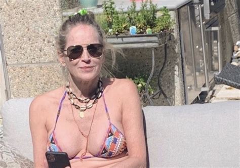 Sharon Stone, 62, hits the pool in a bikini for Memorial Day weekend: 'Stay safe'