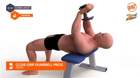 Triceps Close Grip Dumbbell Press - YouTube