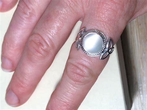 Moonstone Celtic Knot Sterling Silver Ring, Irish Celtic Knot Rings with Gemstone, Handmade ...