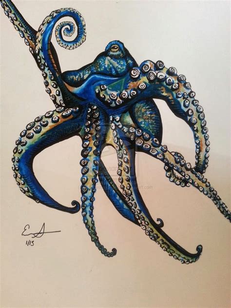 Octopus in pen by ~EvaDestructionTM on deviantART | Octopus drawing, Octopus, Octopus art