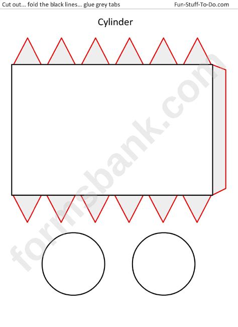 Cylinder Shape Template printable pdf download