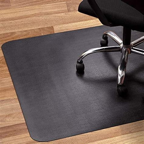 Office Chair Mat for Hardwood and Tile Floor, Black, Anti-Slip, Non-Curve, Under the Desk Mat ...