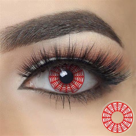 Red Spider Web Halloween Contacts