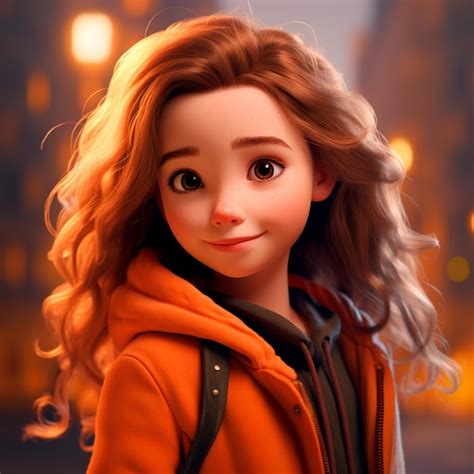 Premium AI Image | a beautiful 3d girl disney pixar