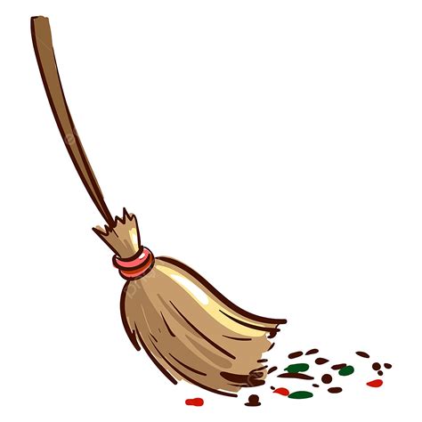 Sweeping Broom Clipart Transparent Background, Broom Sweeping Dirt ...