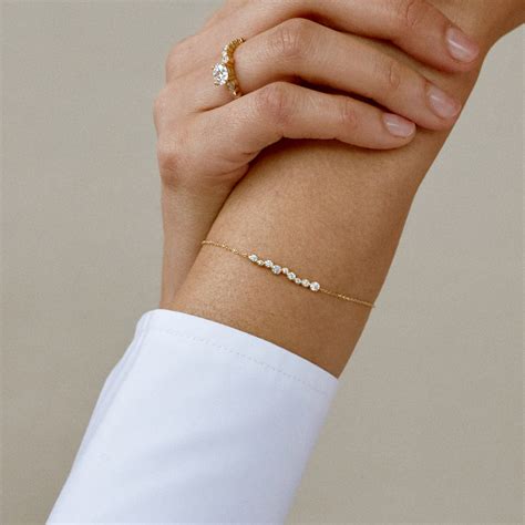 Yellow Gold Amie Chain Bracelet: Lab Grown Diamond Bracelet