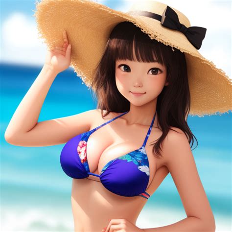 ai image generator from text: Cute woman in bikini