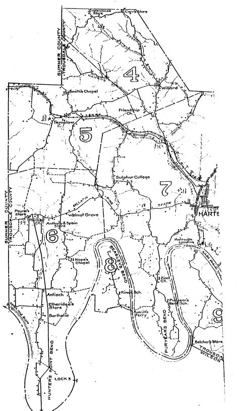 Map of Trousdale County Tennessee