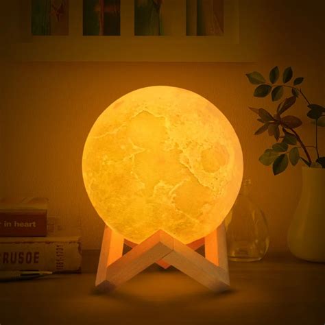 Drop Shipping 3D Print Moon Lamp 2colors LED Night Light for Home ...